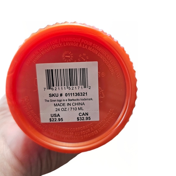 Starbucks Orange Pearl Studded Tumbler Cold Cup Venti 24oz 2022 - Picture 5 of 6